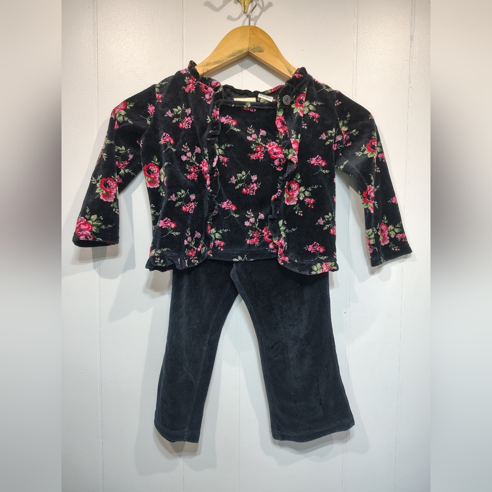 Cherokee Velvet Floral Outfit Set 3 Piece Size 3T